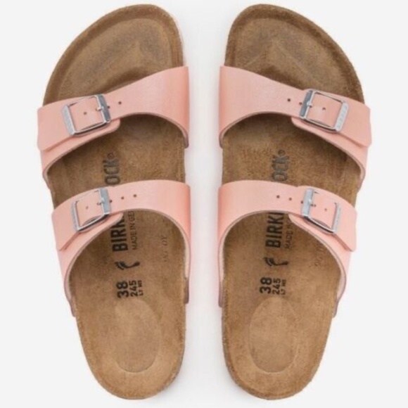 Birkenstock Shoes - NEW 8 / 39 Birkenstock Sydney Graceful Coral Peach Narrow Slip On Sandals